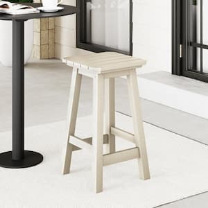 Laguna 24 in. HDPE Plastic All Weather Square Seat Backless Counter Height Outdoor Bar Stool in Sand