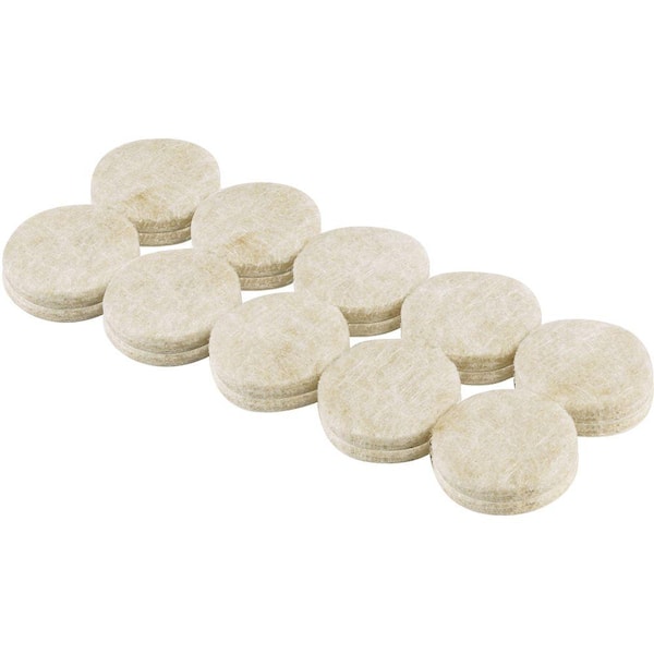 3/4 in. Beige Round Felt Heavy Duty Self Adhesive Furniture Pads (20-Pack)