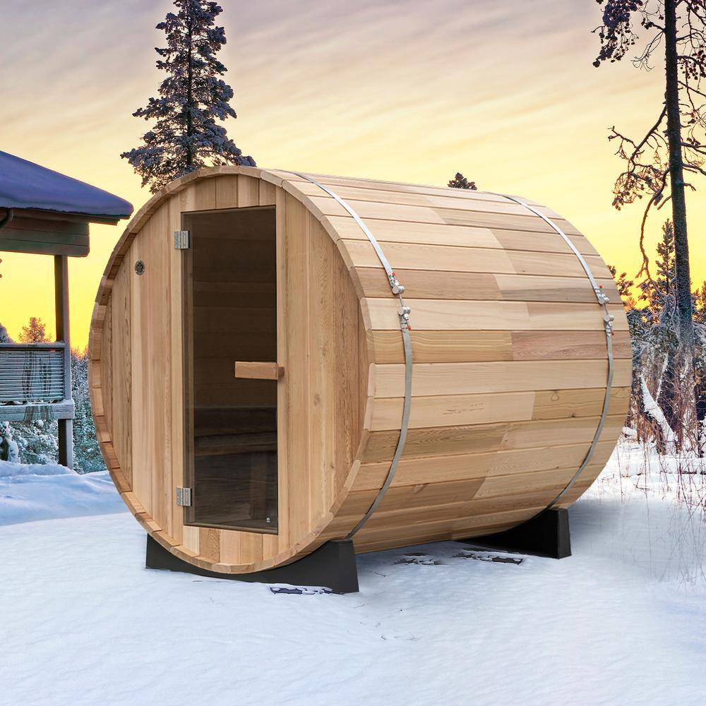 Woodbridge 4-Person Medium Brown Cedar Wet/Dry Sauna