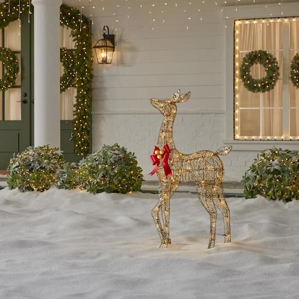 4 ft. Polar Wishes LED Golden Doe Holiday Yard Decoration Y41