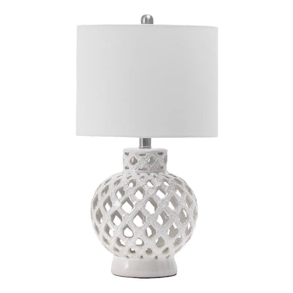 nuLOOM Anzio 24 in. White Ceramic Contemporary Table Lamp with Shade