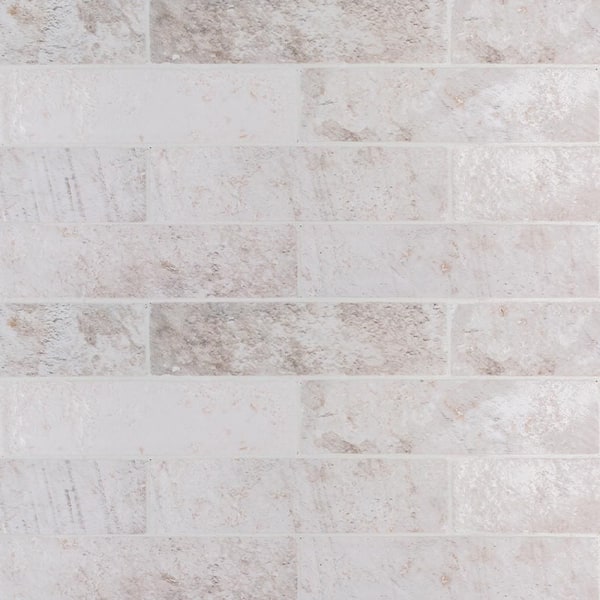Jeffrey Court Lumi Cream 4 in. x 12 in. Glossy Rectangle Ceramic