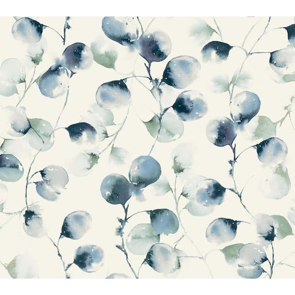 York Wallcoverings Blue Eucalyptus Trail Wallpaper, 27-in by 27-ft