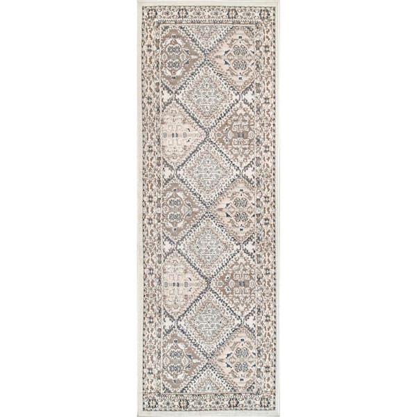 nuLOOM Vintage Tile Becca Beige 2 ft. 6 in. x 10 ft. Runner Rug