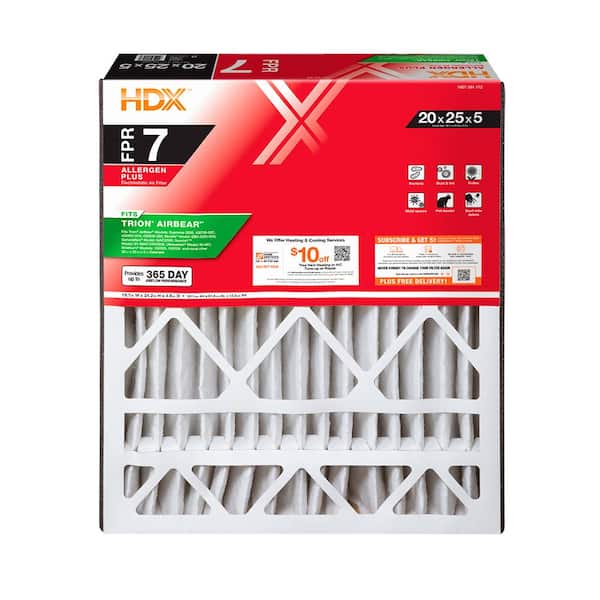 HDX 20 in. x 25 in. x 5 in. Trion AirBear Replacement Pleated Air Filter FPR 7, MERV 11