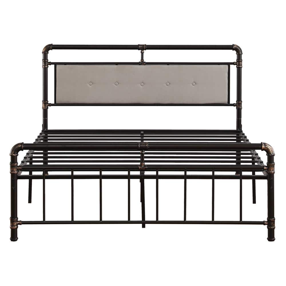 Outopee Modern Black Full Iron Pipe Bed Frame 941228124775 The Home Depot