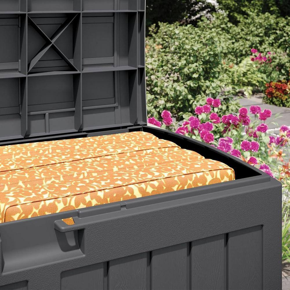 Suncast 50 Gallon Dark Gray Resin Lockable Deck Box
