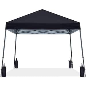 10 ft. x 10 ft. Black Slant Leg Pop-Up Canopy Tent