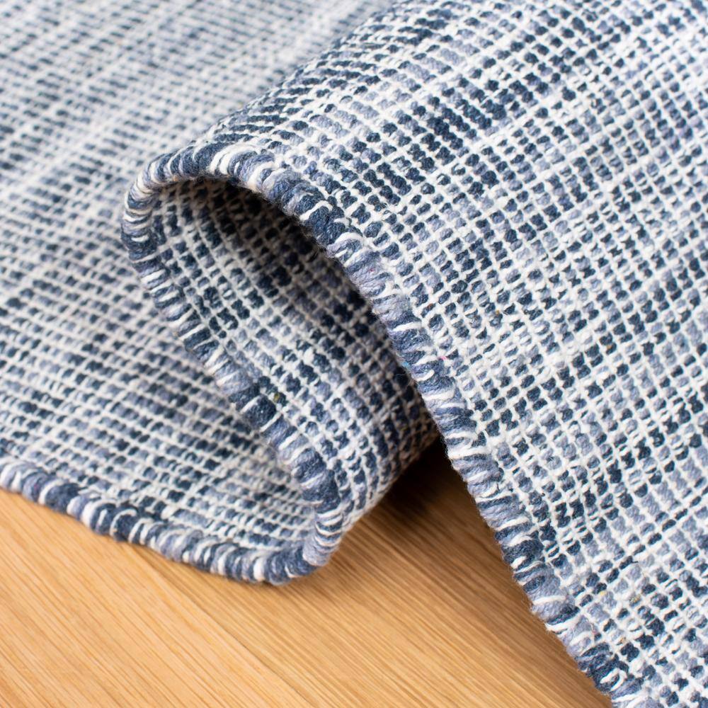 Handwoven Navy Blue Cotton 3' x 5' Reversible Area Rug