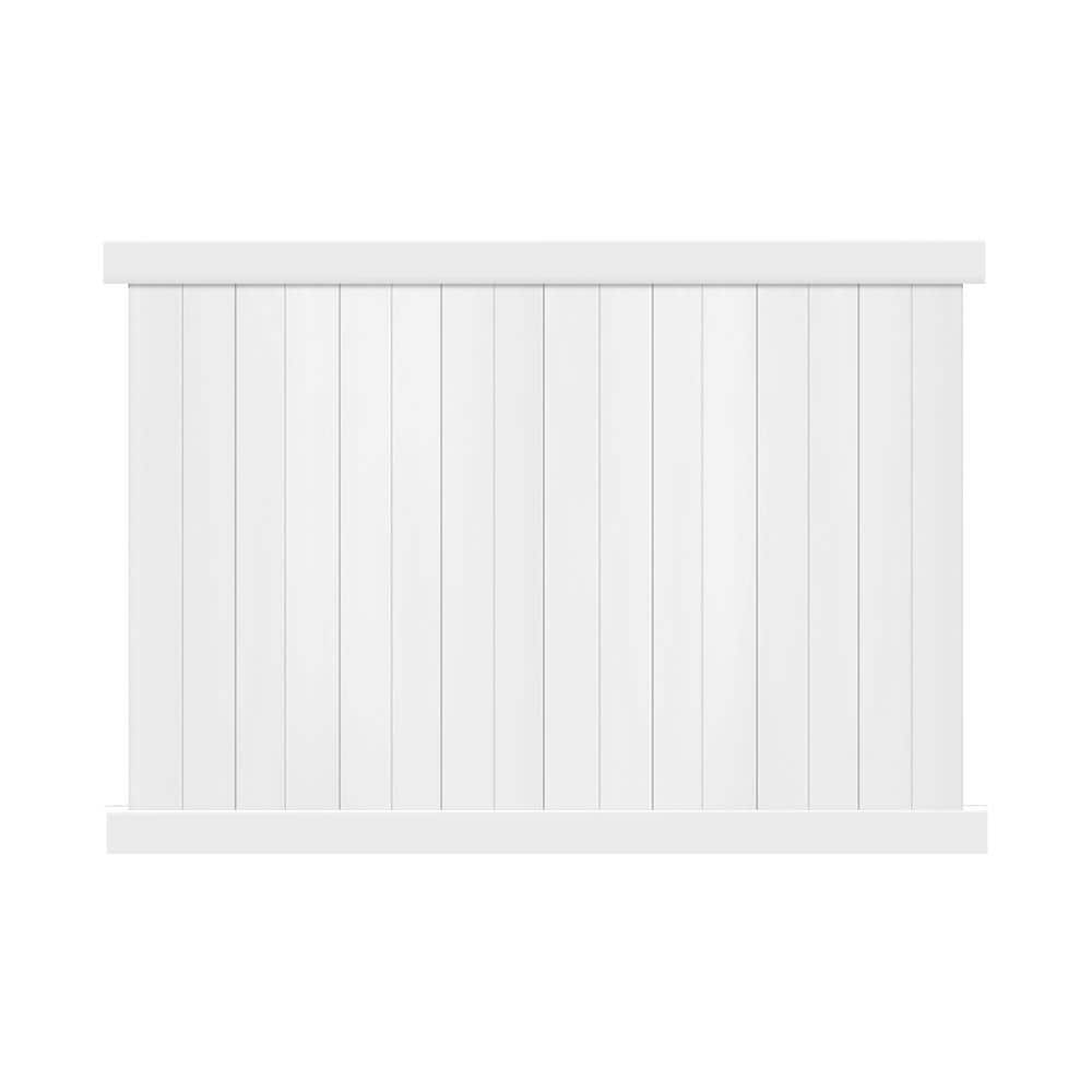 Weatherables Pembroke 6 ft. H x 8 ft. W White Vinyl Privacy Fence Panel Kit  PWPR-T&G11.3-6X8 - The Home Depot