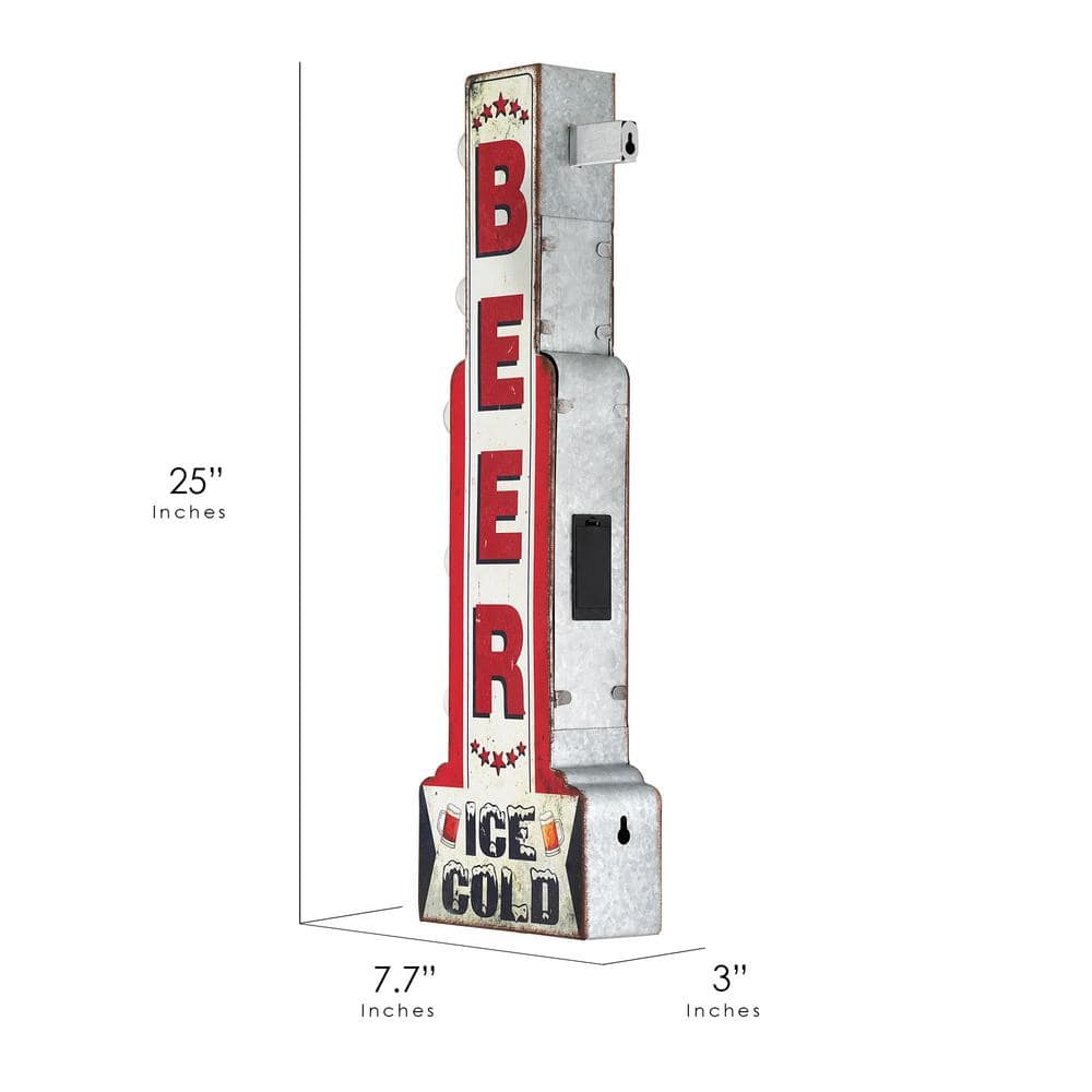 Vintage Metal LED Ice Cold Beer Marquee Sign