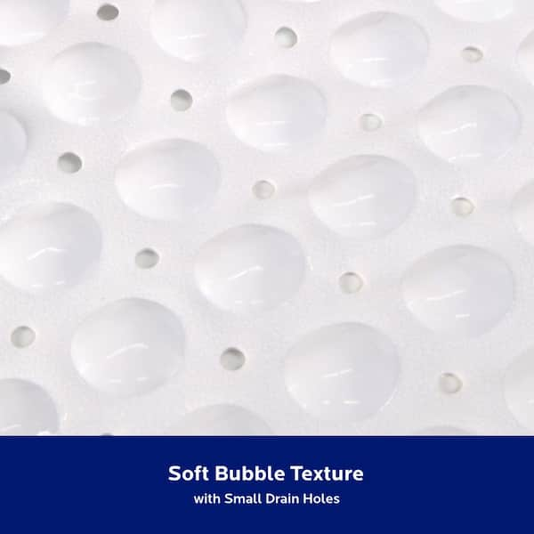 Kenney - White Bubble Microban PVC Bath Mat