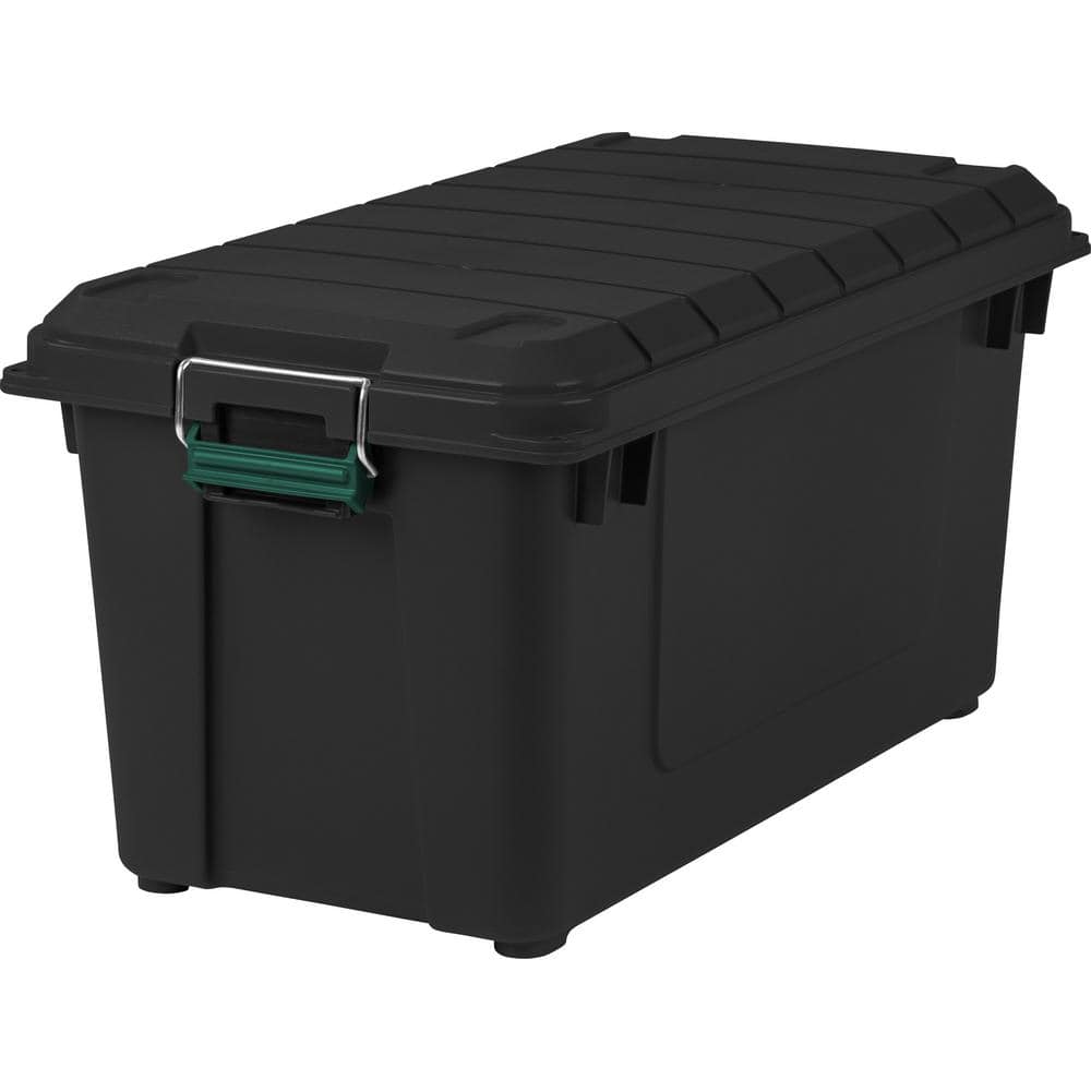 IRIS 132-Qt. Buckle Down Storage Box in Clear 100251 - The Home Depot