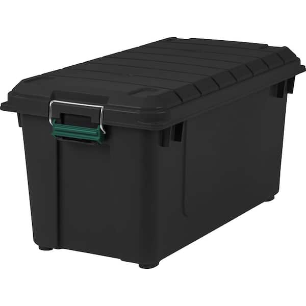 IRIS 21 gal. Remington WeatherPro Store-It-All Storage Bin, Black