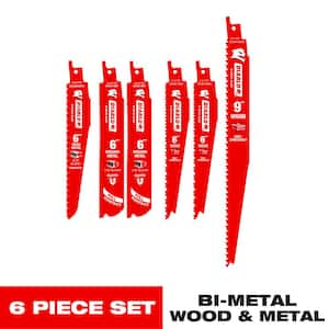 Bi-Metal Reciprocating Saw Blade Set (6-Piece)