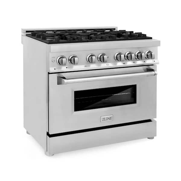 Stainless Steel Zline Kitchen And Bath Single Oven Dual Fuel Ranges Ra36 64 600 