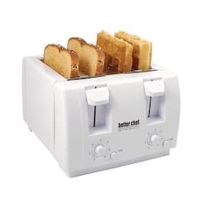 4-Slice White Dual-Control Toaster