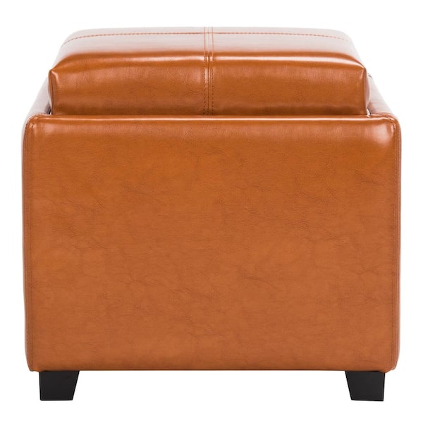 SAFAVIEH Jean Dark Orange Storage Ottoman