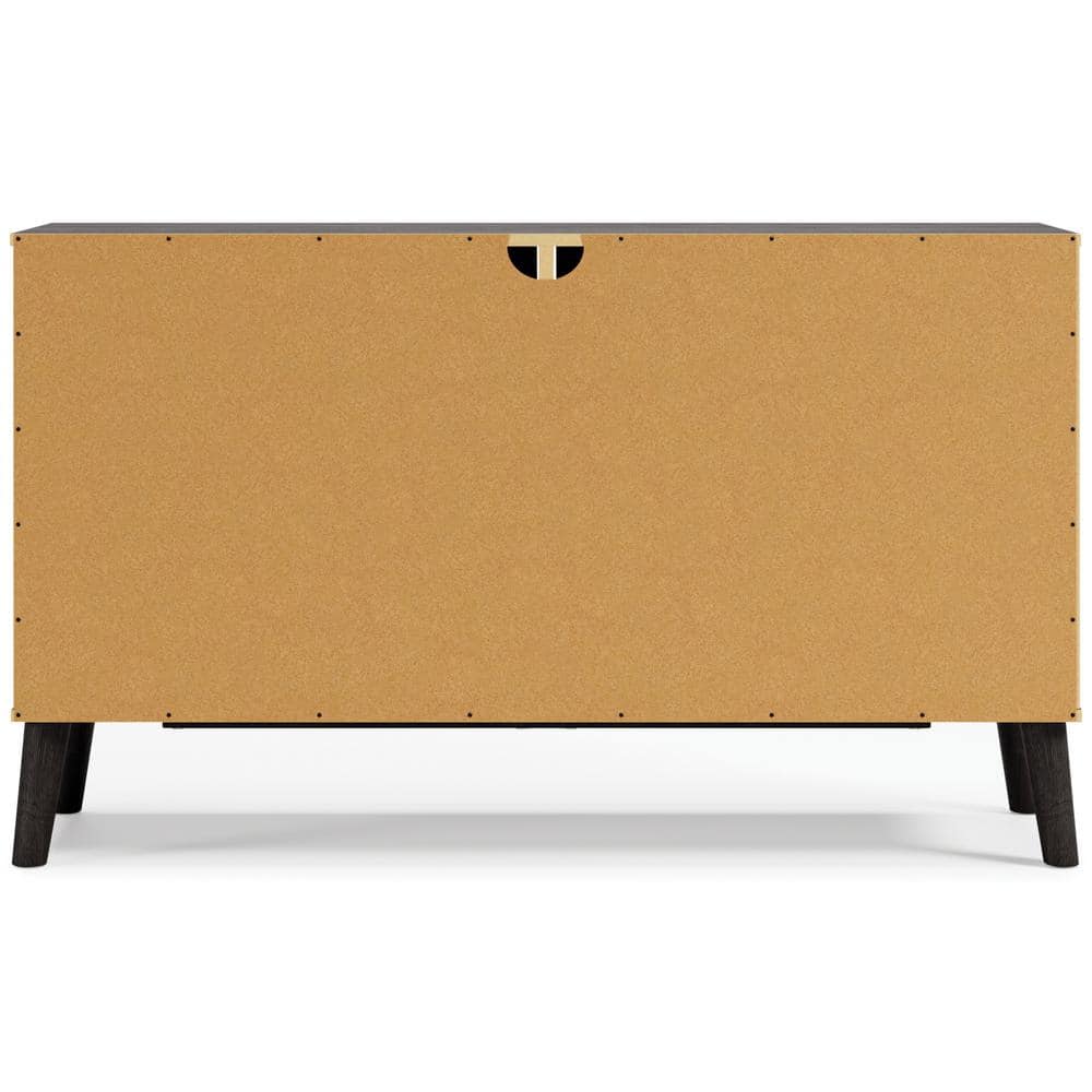 Piperton 6-Drawer Black and Light Brown Dresser