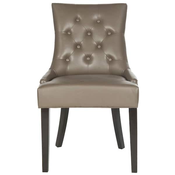 SAFAVIEH Harlow Clay/Espresso Bicast Leather Side Chair (Set of 2)