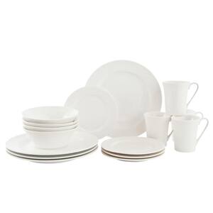 White Basics Cirque Flared Porcelain Dinnerware Set (16-Piece)