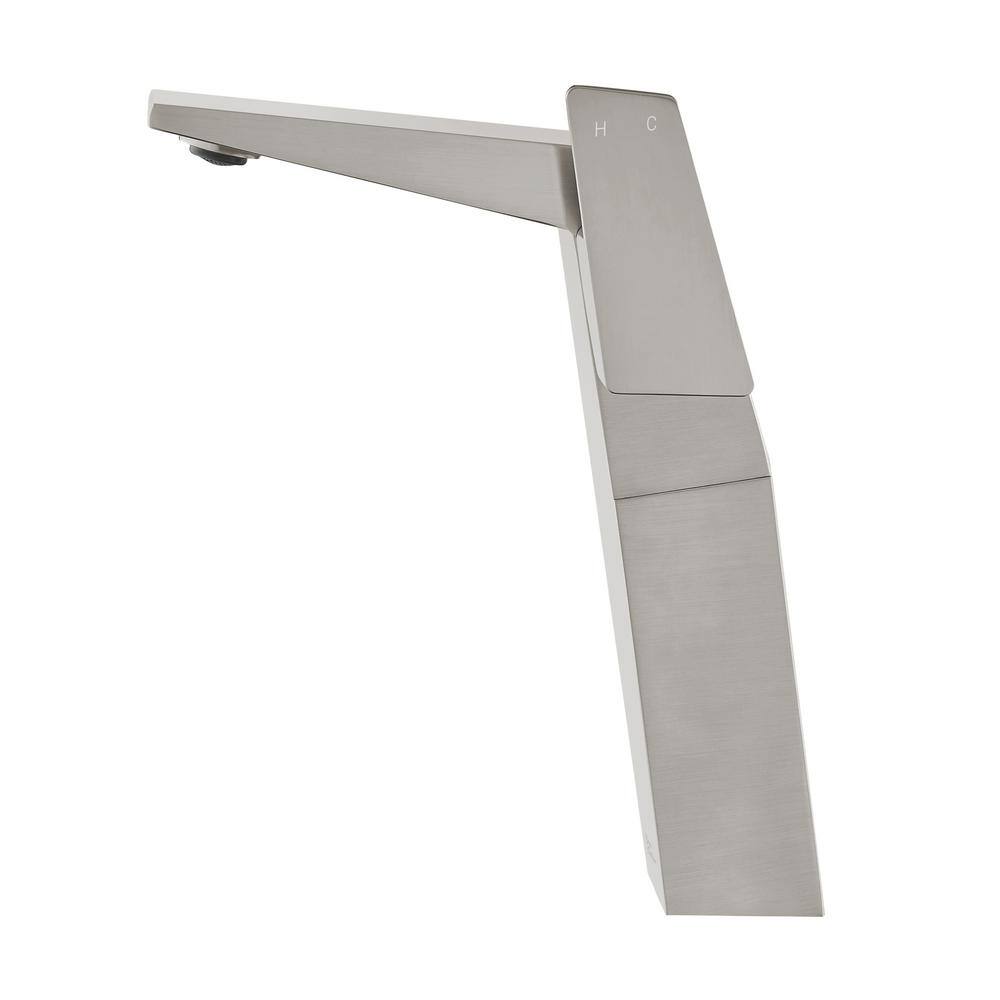 Carré Brushed Nickel Single-Handle High Arc Bathroom Faucet