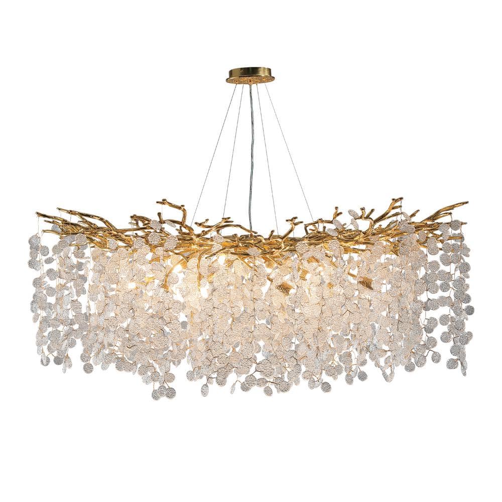 YUYI 18-Lights Gold Modern Tree Branch Chandelier, Luxury K9 Crystal ...