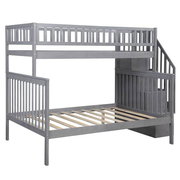 Full Bunk Bed With Trundle And Stairs, Twin Over Full Bunk Bed With Trundle Stairs