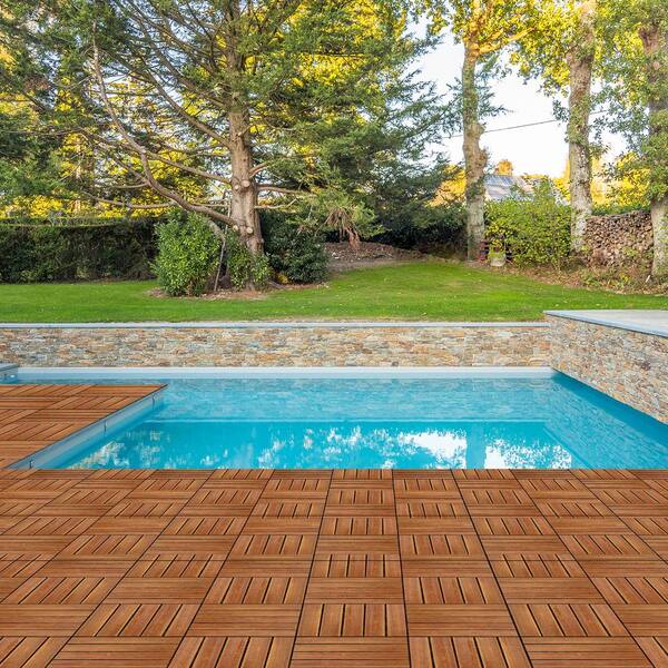 Karl home 1 ft. x 1 ft. Wood Composite Deck Tile in Brown (27 per
