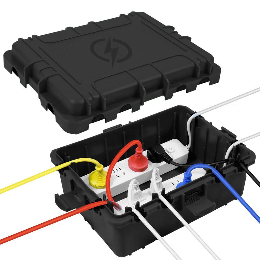 BeamBox 12 in. Black IP54 Waterproof PP Outdoor Electrical Box