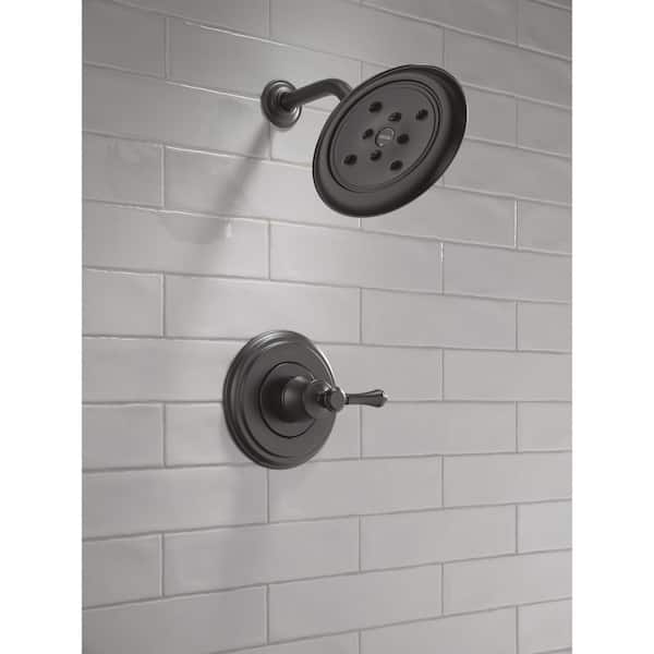 Delta Cassidy 1-Handle Shower Trim in Matte Black (Valve and