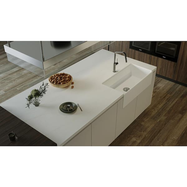 Farmhouse Apron Front Fireclay 33 in. x 18 in. x 10 in. Plain Single Bowl Kitchen Sink with Center Drain in White Farmhouse Apron Front Fireclay 33 in. x 18 in. x 10 in. Plain Single Bowl Kitchen Sink with Center Drain in White
