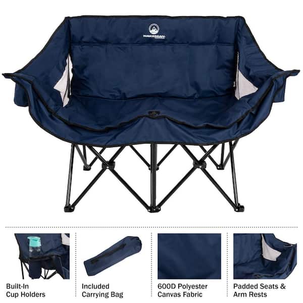 Wakeman Outdoors 2-Person Camp Chair with Carrying Bag by Wakeman