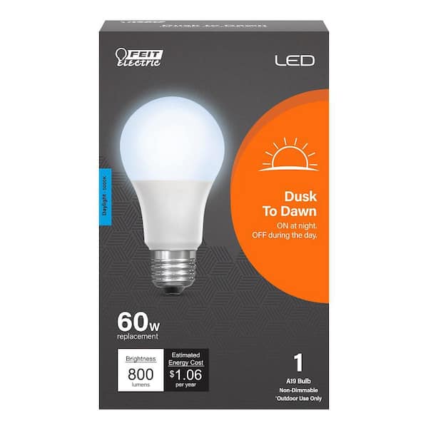 Feit Electric 60-Watt Equivalent A19 IntelliBulb Dusk to