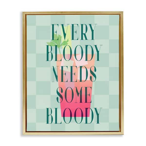 Stupell Industries Bloody Mary Cocktail by Daphne Polselli Gold Floater Frame Food Graphic Art Print 31 in. x 25 in.