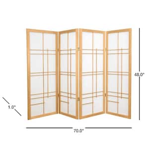 4 ft. Natural 4-Panel Room Divider