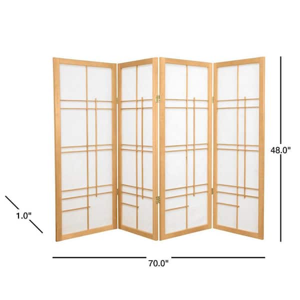4 ft. Natural 4-Panel Room Divider