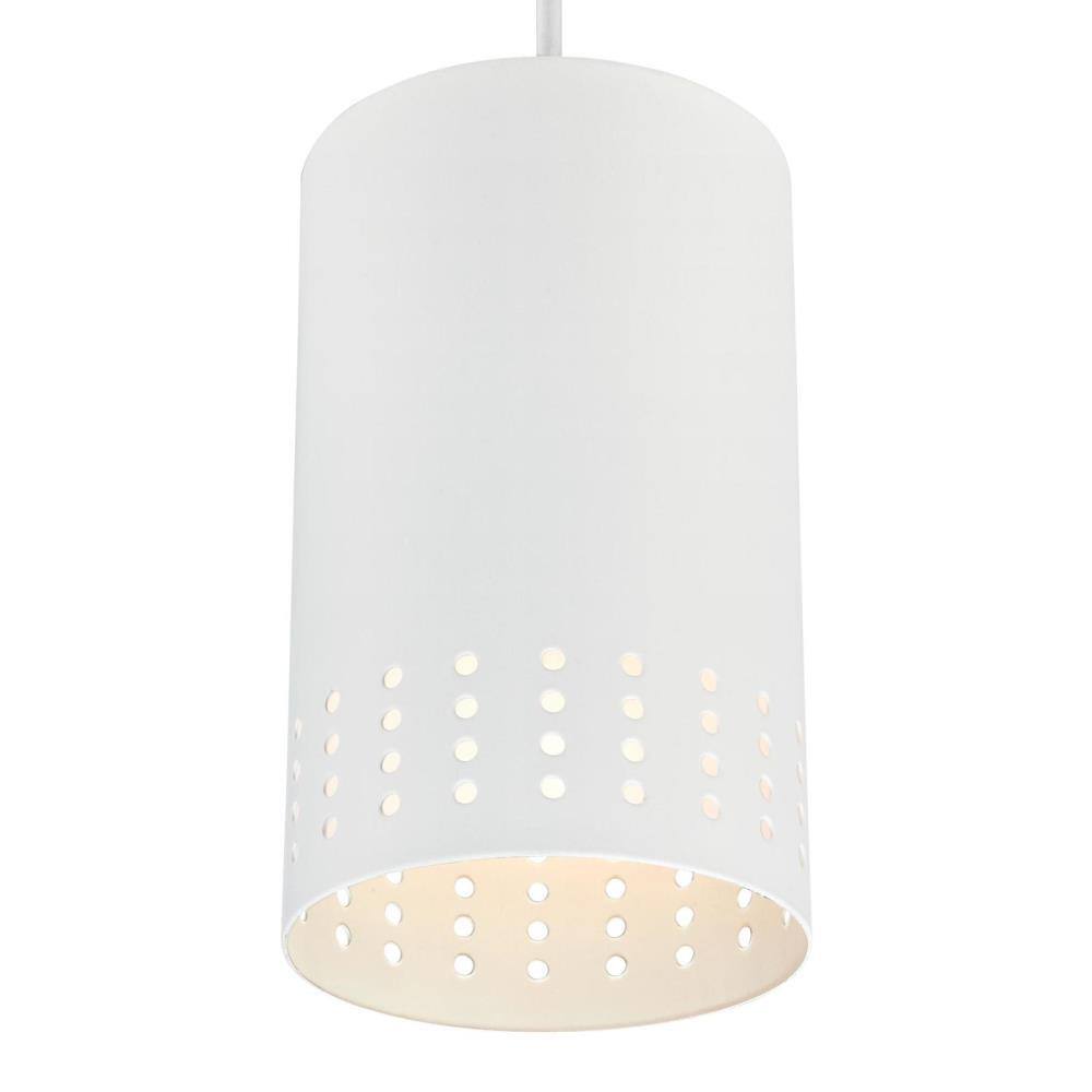 Mini Brushed Nickel and White Glass Pendant Light