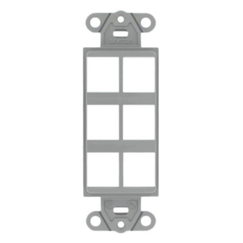 Leviton 1-Gang Decora QuickPort 6-Port Insert in Gray