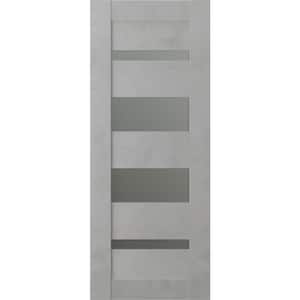 Vona 07-01 36 in. x 80 in. Solid Core 4 Lite Frosted Glass Light Urban Finished Wood Composite Interior Door Slab