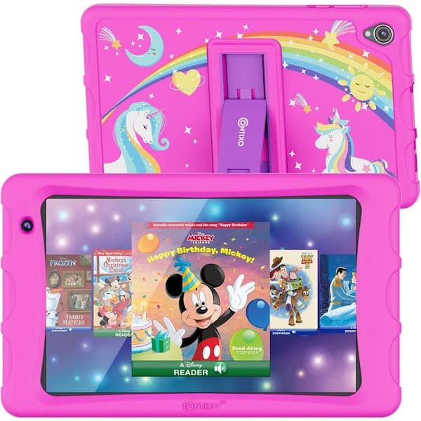8 in. Kids Learning Tablets, Disney E-Book Pre-Installed, Android 13, 32GB, Kid-Proof Case and Stylus, Pink
