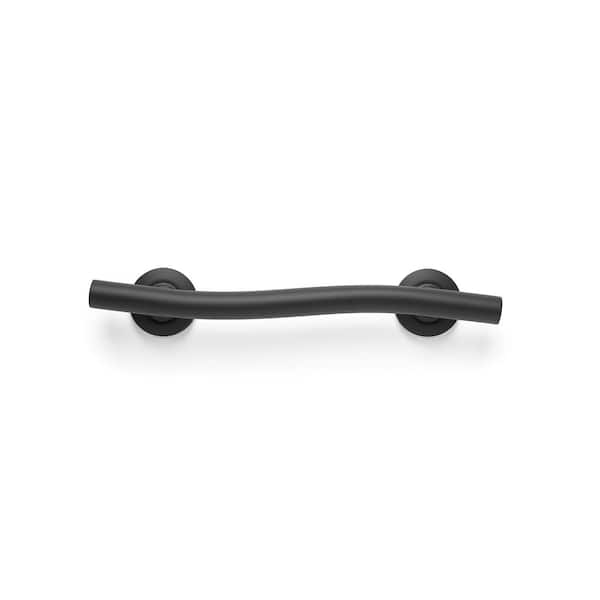 SEACHROME 18 in. Designer Waved Shaped Shower Grab Bar, Matte Black GW