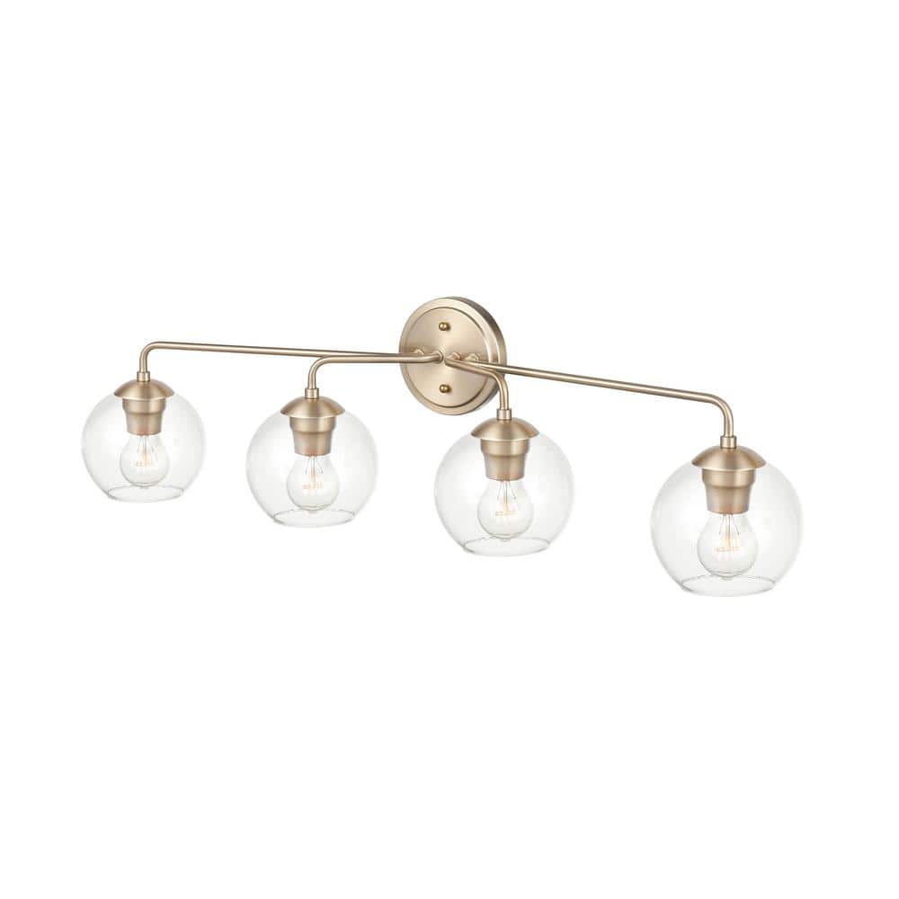 Modern Gold 35'' Outdoor Vanity Light with 4 Bulbs