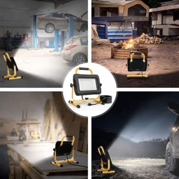50W 5000Lumen Portable LED Work Light Waterproof Flood for Job Site Garage