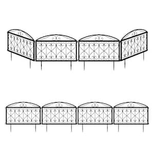 18.3 in. H x 22 in. W Black Stainless steel Garden Fence Panel Rustproof Decorative Garden Fence (4-Pack)
