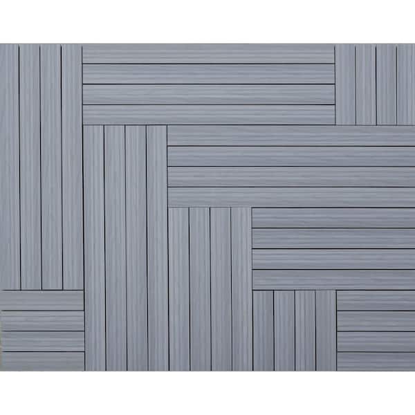 NewTechWood - 4.32 sq. ft. Deck-A-Floor Premium Modular Composite Outdoor Flooring System Kit in Spanish Walnut