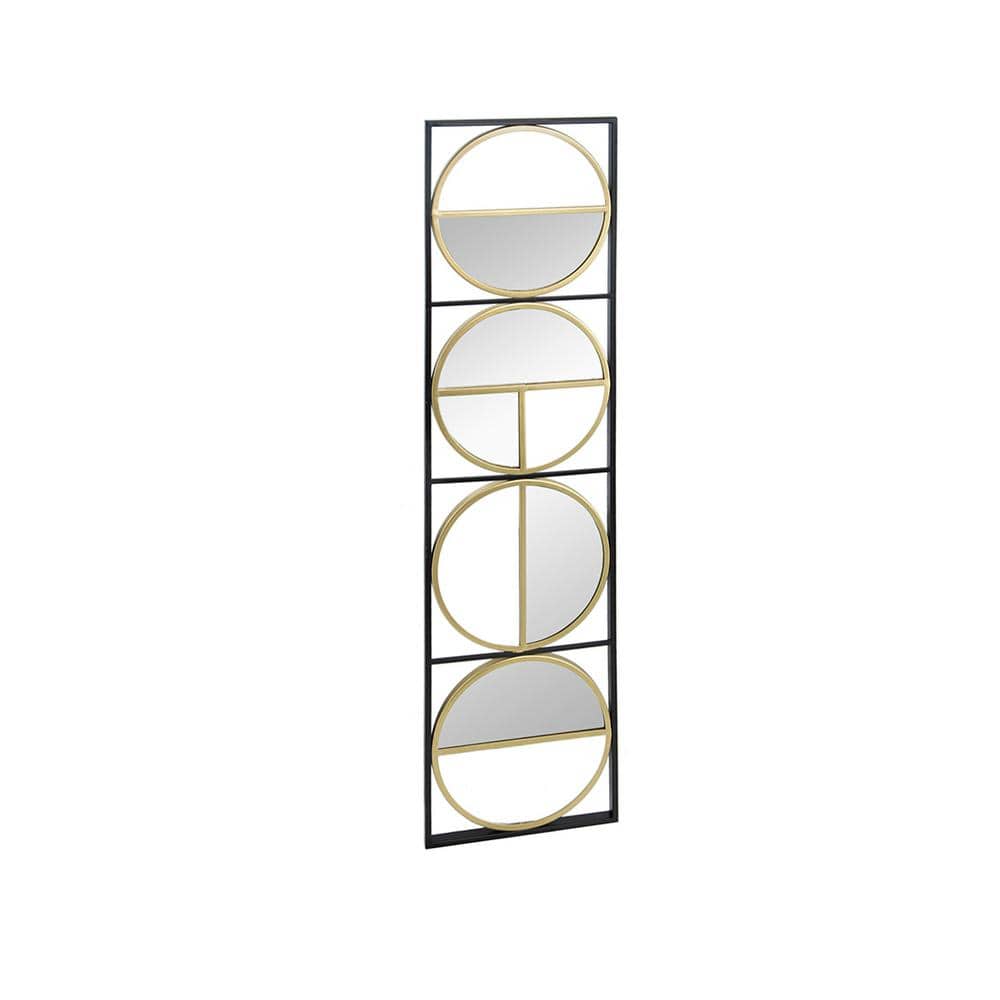 Black 12.2 in W x 47.2 in H Entryway Rectangle Metal Framed Mirror, Art Sty