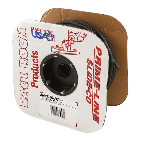 0.210 in. x 250 ft. Roll Black Screen Spline