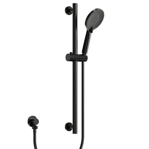 EVERSTEIN 1-Handle 3-Spray Shower Faucet 2.5 GPM with Slide Bar in Matte Black