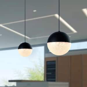 Ravello 5 in. ETL Certified Integrated LED Pendant Lighting Fixture with Globe Shade, Black